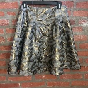 The Limited Gold and Gray A-Line Metallic Skirt